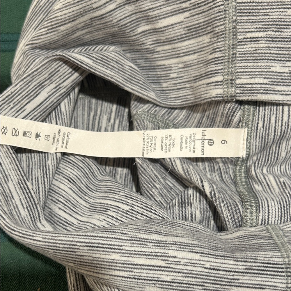 lululemon athletica Gray Striped Leggings